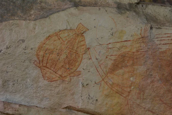 Ubirr sitio de arte rupestre en el Parque Nacional de Kakadu Territorio del Norte o — Foto de Stock