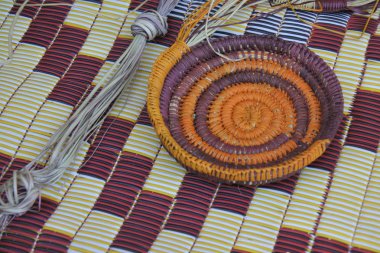 Native Australian Aboriginal basket weaving clipart