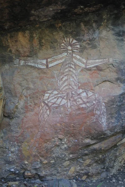 Aboriginal Rock Malerier i Kakadu National Park Northern Terri - Stock-foto