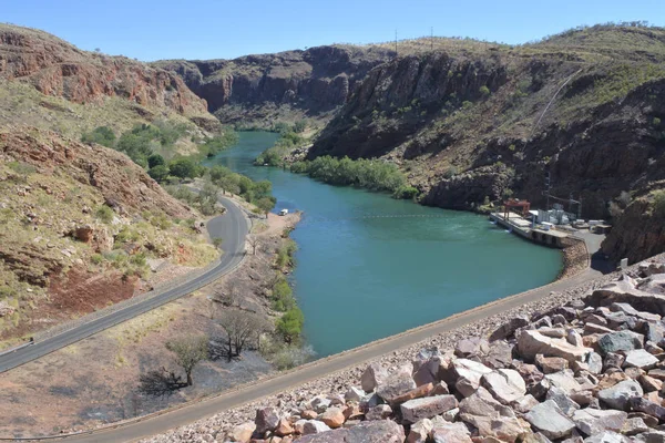 Luchtfoto van het meer Argyle Ord rivier Dam Kimberley Western Austr — Stockfoto