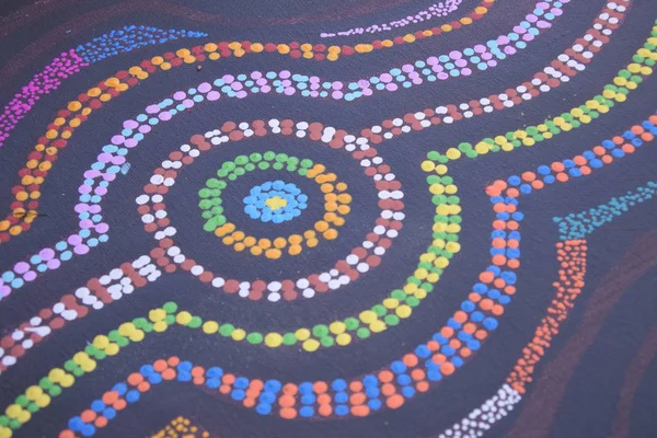 Aboriginal dot painting artwork in Derby Kimberley Western Austr — Stock Photo, Image