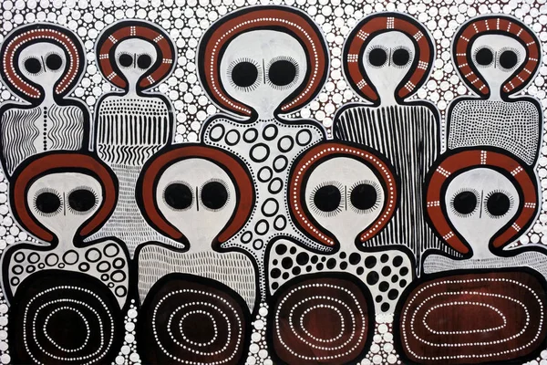 Aboriginal dot schilderij artwork in Derby Kimberley Western Austr — Stockfoto