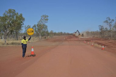 Kimberley Batı Avustralya'da yol çalışması