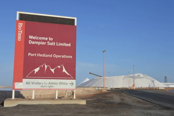 Rio Tinto Dampier Salt Port Hedland West-Australië — Stockfoto