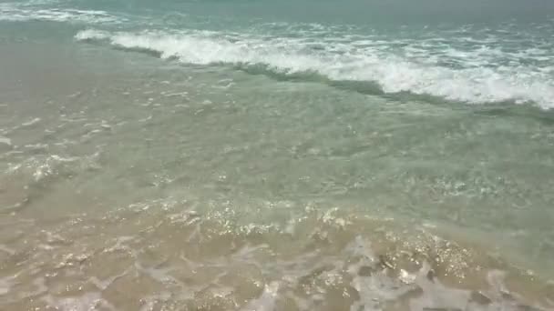 Slow Motion Sea Wave Bryta Grund Strand Esperance Sydvästra Australien — Stockvideo