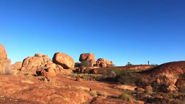 Tid Förflutit Landskap Utsikt Över Devils Marbles Karlu Karlu Norra — Stockvideo