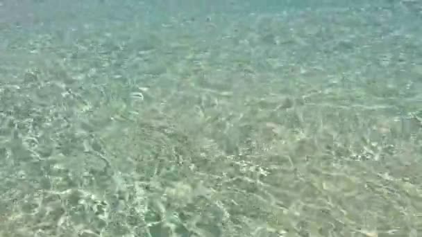 Mouvement Lent Eau Mer Transparente Limpide Sur Sable Blanc Espérance — Video