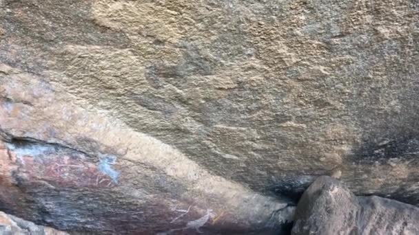 Aboriginal Rock Schilderijen Burrungkuy Nourlangie Rock Kunstsite Kakadu National Park — Stockvideo