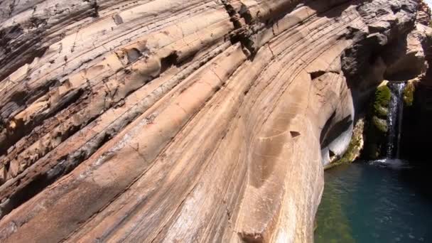 Vue Paysage Une Cascade Naturelle Une Piscine Pilbara Australie Occidentale — Video