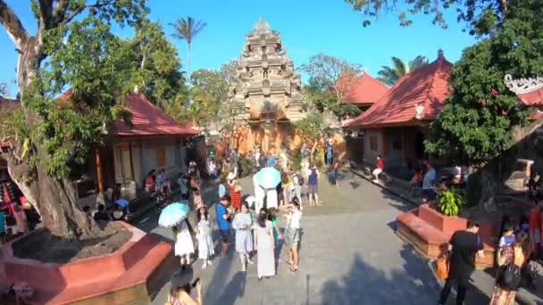Ubud Sarayı Nın Ziyaretçileri Bali Endonezya Hava Manzarası Zaman Aşımına — Stok video