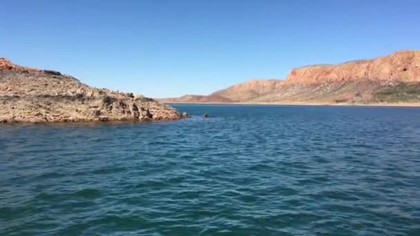 Άποψη Τοπίου Της Λίμνης Argyle Ord Φράγμα Ποταμού Kimberley Δυτική — Αρχείο Βίντεο