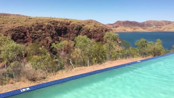 Krajina Pohled Přehradu Lake Argyle Ord River Kimberley Západní Austrálie — Stock video