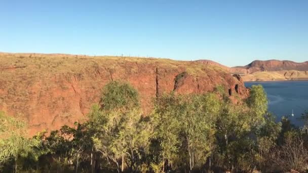 Vista Panorámica Del Lago Argyle Ord River Dam Kimberley Western — Vídeos de Stock