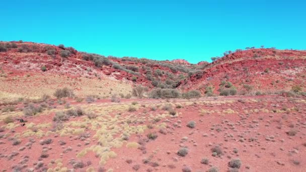 Luchtlandschap Uitzicht Een Kloof Het Rode Centrum Outback Van Het — Stockvideo