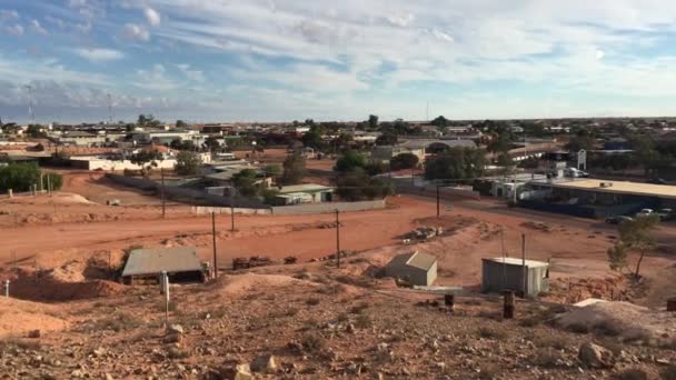 Flygfoto Landskap Utsikt Över Coober Pedy Stad Södra Australien Som — Stockvideo