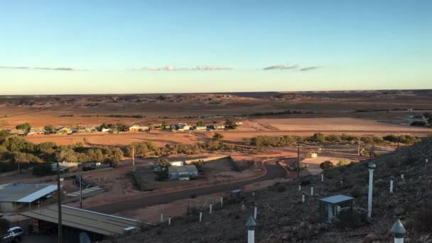 Widok Lotu Ptaka Miasto Coober Pedy Australii Południowej Które Dostarcza — Wideo stockowe