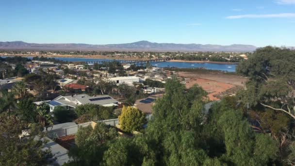 Luchtlandschap Uitzicht Port Augusta Voorheen Een Zeehaven Een Weg Spoorwegknooppunt — Stockvideo