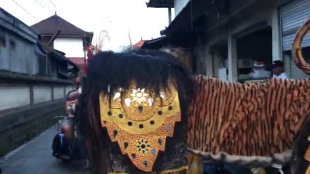 Ubud Bali Ago 2019 Barong Dance Barong Una Criatura Parecida — Vídeos de Stock