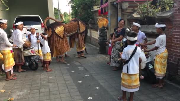 Bali Août 2019 Barong Dance Barong Est Une Créature Panthère — Video