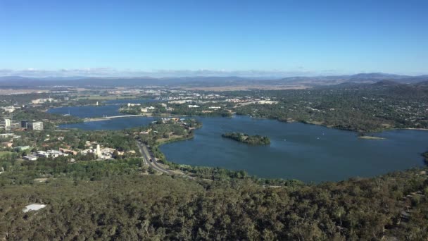 Légi Táj Kilátás Canberra Főváros Ausztrália Található Act Ausztrál Főváros — Stock videók