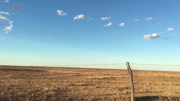 Dingo Fence Cerca Coober Pedy South Australia Outback Una Las — Vídeos de Stock