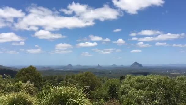 Vue Panoramique Sur Les Montagnes Glass House Sunshine Coast Dans — Video
