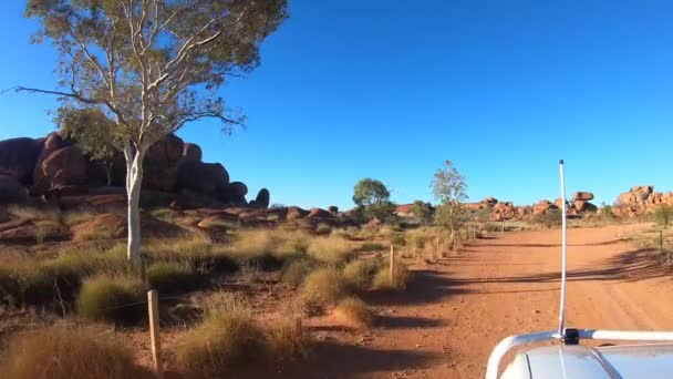 Kuzey Toprakları Avustralya Daki Şeytani Mermerler Karlu Karlu Nun Manzara — Stok video