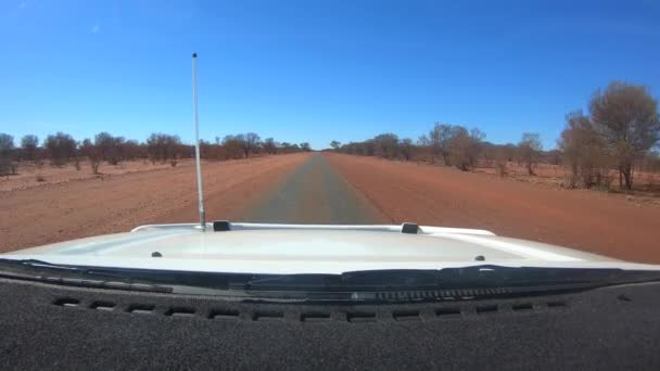 Tempo Limite Carro Ponto Vista Dirigindo Uma Única Estrada Pista — Vídeo de Stock