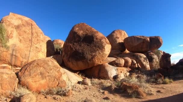 Vue Paysage Devils Marbles Karlu Karlu Dans Territoire Nord Australie — Video