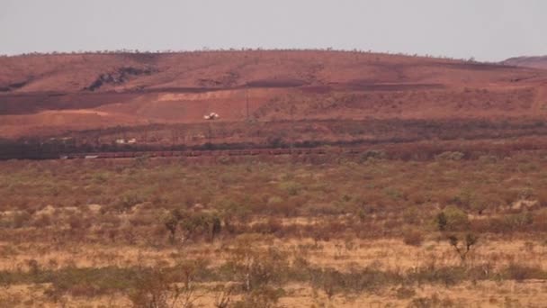 Hamersley Robe River Più Grande Rete Ferroviaria Australiana Trasporto Merci — Video Stock