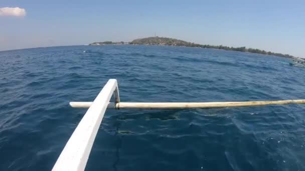 Segeln Auf Einem Indonesischen Boot Auf Den Gili Inseln Indonesien — Stockvideo