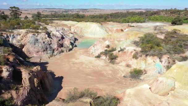 Veduta Aerea Del Paesaggio Della Miniera Rame Kapunda Nell Australia — Video Stock