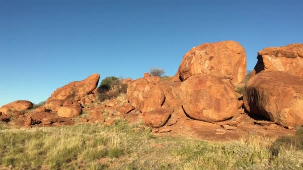 Landscape View Devils Marbles Karlu Karlu Northern Territory Australia — Stock Video