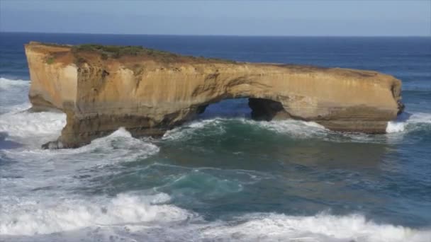 Uitzicht Vanuit Lucht London Bridge Port Bij Campbell National Park — Stockvideo