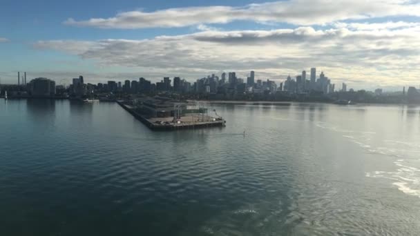 Vue Aérienne Paysage Urbain Melbourne Aube Melbourne Victoria Australie — Video