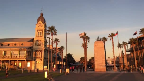 Moseley Square Glenelg Town Hall Glenelg Популярний Передмістя Пляжі Аделаїди — стокове відео