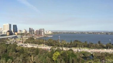 PERTH - 25 NOV 2018 Perth Capital City Skyline Batı Avustralya