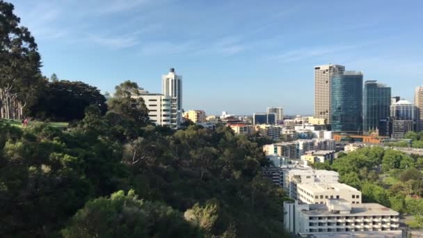 Perth Nov 2018 Perth Capital City Downtown Skyline Austrália Ocidental — Vídeo de Stock