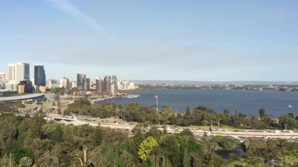 Perth Capital City Downtown Skyline West Australië — Stockvideo