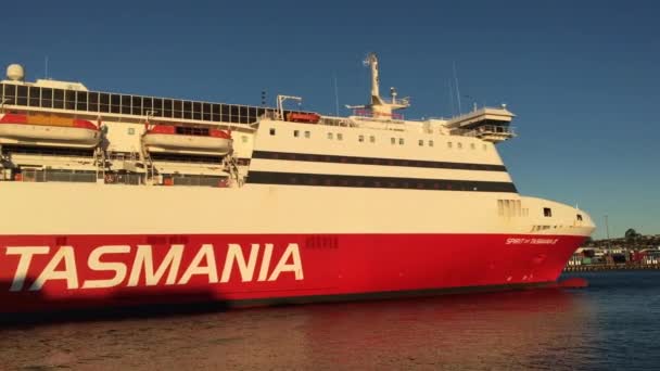 Devonport Tas Mar 2019 Spirit Tasmania Går Devonports Hamn Tasmana — Stockvideo