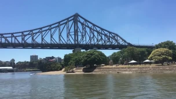 Γέφυρα Story Bridge Μια Διατηρητέα Από Χάλυβα Γέφυρα Cantilever Στο — Αρχείο Βίντεο