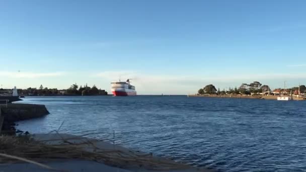 Devonport Tas Mar 2019 Time Lapse Spirit Tasmania Enter Port — Αρχείο Βίντεο