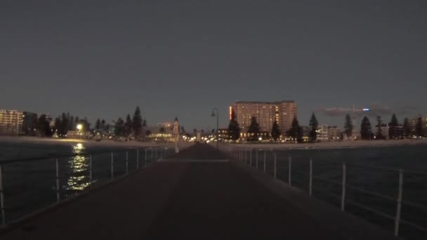 Time Lapse Silhouet Van Glenelg Steiger Adelaide Hoofdstad Van Zuid — Stockvideo