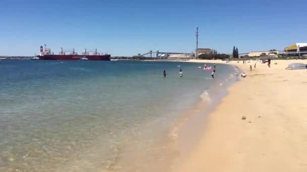 Zeitraffer Des Tankers Der Den Hafen Von Alcoa Bunbury Bunbury — Stockvideo