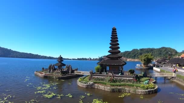 Time Lapse Vue Aérienne Ulun Danu Beratan Lake Temple Bali — Video