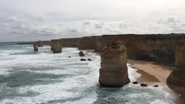 Victoria Avustralya Daki Büyük Okyanus Yolu Boyunca Uzanan Port Campbell — Stok video