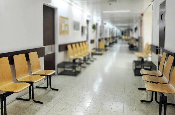医院里一个空荡荡的走廊医疗保健和医学概念 没有人 复制空间 — 图库照片