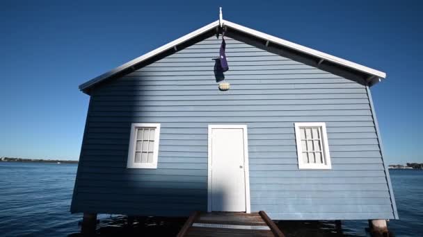 Blue Boat House Perth Western Australia — Stock Video