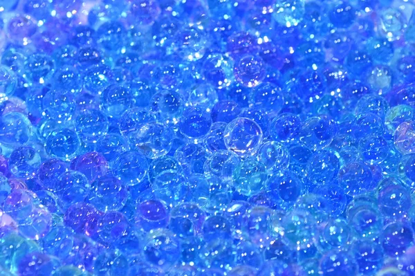 Kleine Harde Plastic Kralen Ballen Blauwe Kleur Abstracte Achtergrond Textuur — Stockfoto