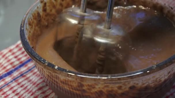 Yosun Çikolatası Hazırlama Süreci Mikseriyle Yakın Plan — Stok video